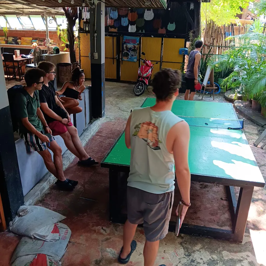 Ping pong table at Happy House Pai hostel
