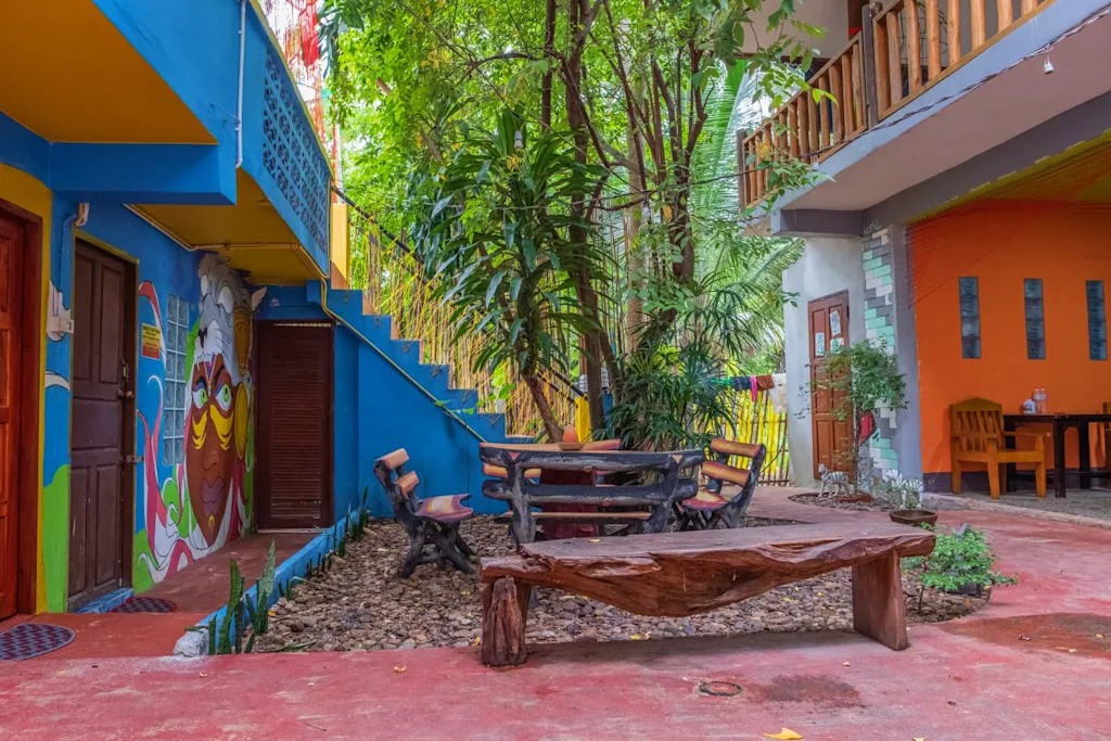 Common space at Happy House backpackers Thailand